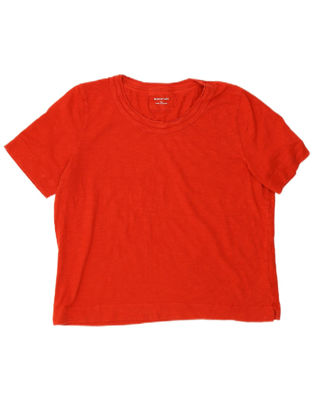 Whistle Womens Crop T-Shirt Top UK 14 Grand Rouge Coton