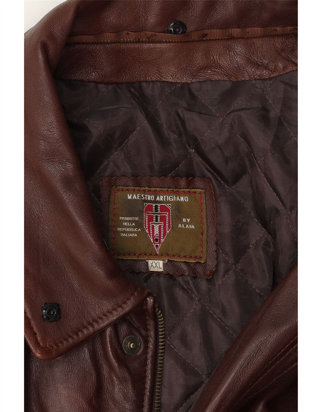 MAESTRO ARTIEIANO Veste en cuir pour homme UK 44 2XL Cuir marron