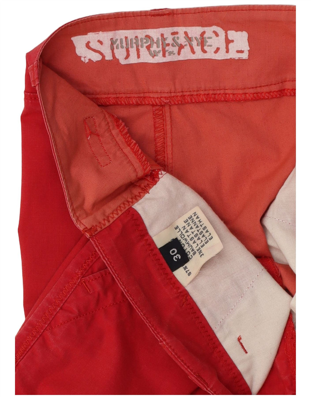 MURPHY & NYE Pantalon Chino Slim Femme W30 L29 Coton Rouge
