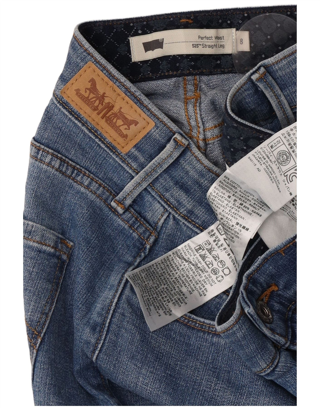 Levi's Jean droit 525 femme US 8 Medium W30 L30 Bleu Coton