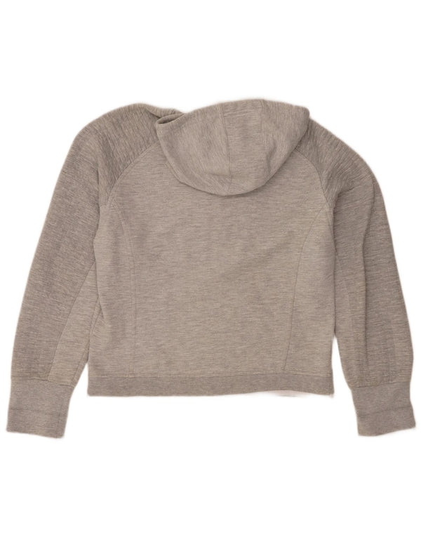 Reebok Pull à capuche zippé pour femme UK 12 Gris moyen chiné en coton