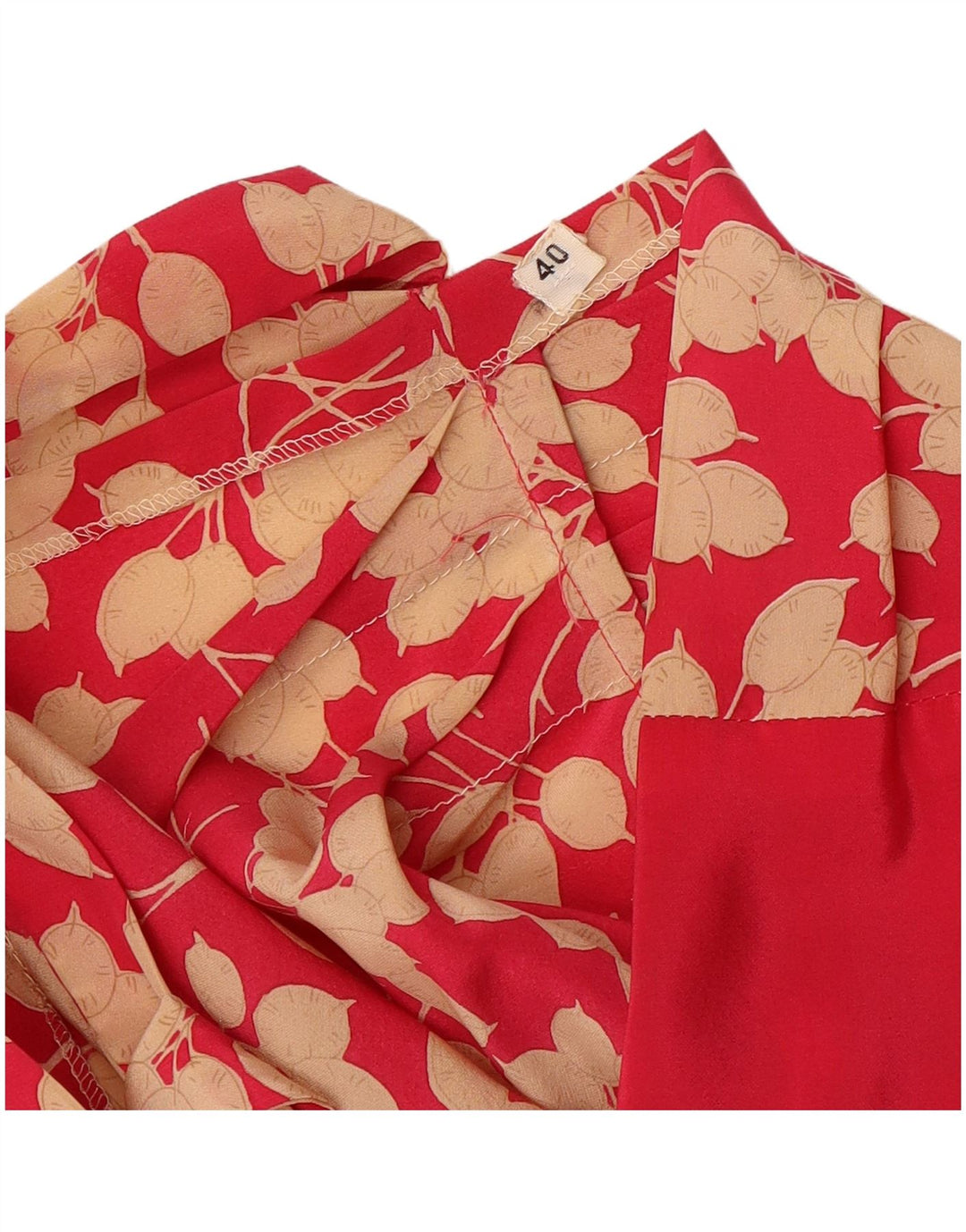VINTAGE Femme Front Tie Gaine Robe EU 40 Moyen Rouge Floral