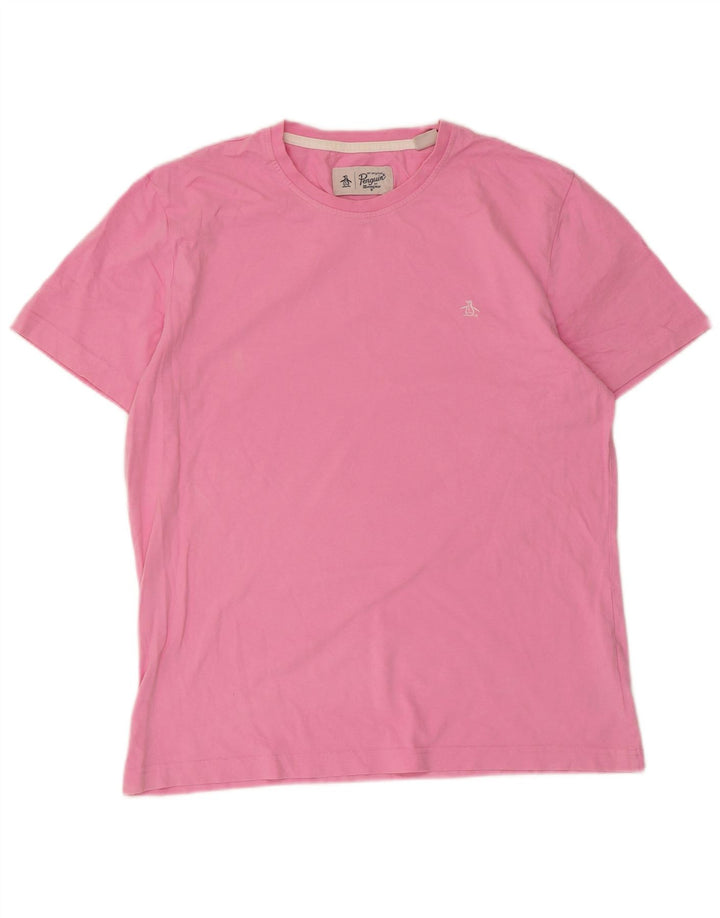 Penguin T-Shirt Homme Haut Large Rose Coton
