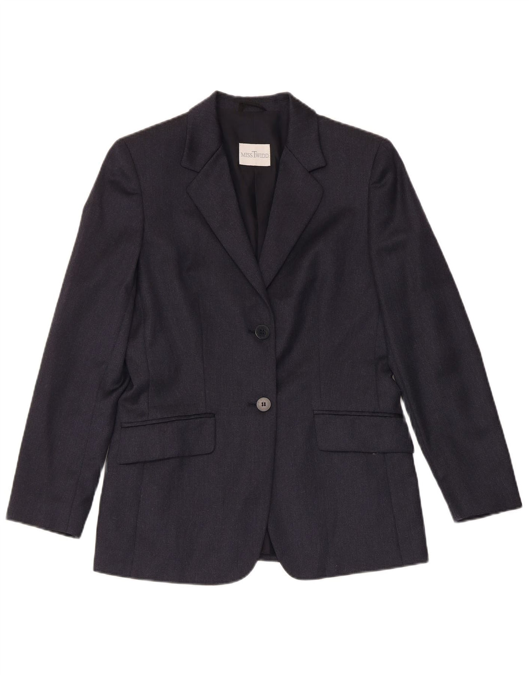 MISSTWIDD Veste Blazer 2 Boutons Femme IT 40 Petite Laine Vierge Bleu Marine