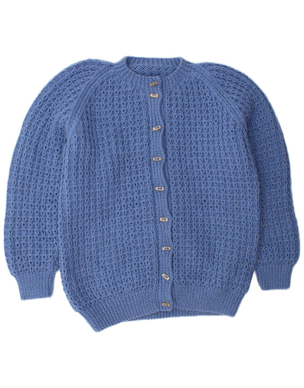 VINTAGE Pull Cardigan Femme UK 16 Grand Bleu