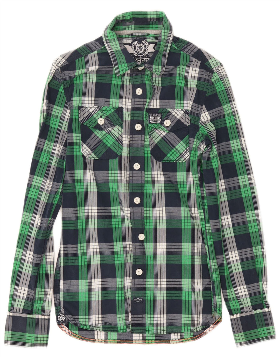 SUPERDRY Chemise Homme XS Bleu Marine Carreaux Coton