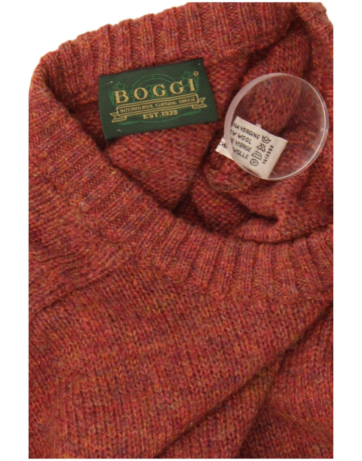 Boggi Pull à col rond pour homme en laine marron moyen