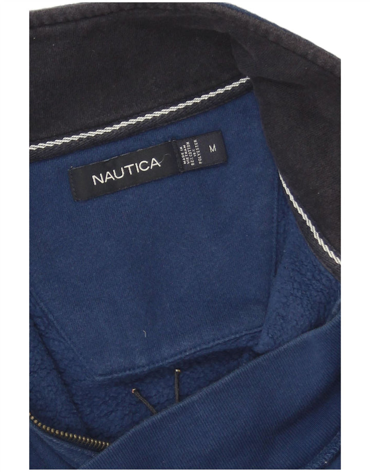 Nautica Sweat-shirt col zippé pour homme en coton bleu marine moyen