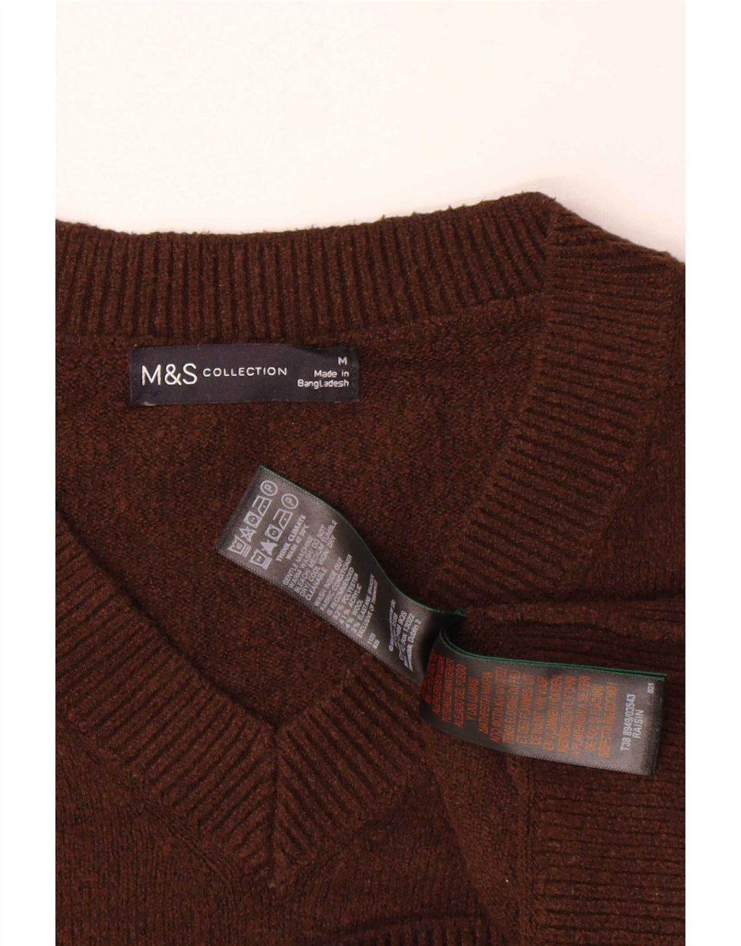 Marks & Spencer Pull surdimensionné à col en V pour femme UK 14 Marron moyen
