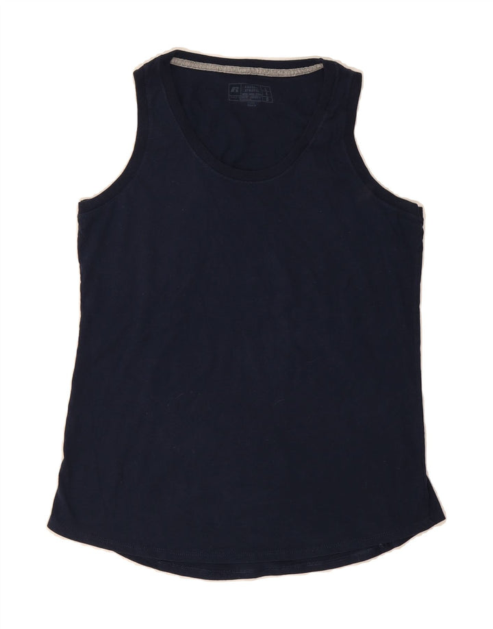 RUSSELL ATHLETIC Womens Vest Top UK 14 Large Navy Blue Vintage Russell Athletic and Second-Hand Russell Athletic from Messina Hembry 