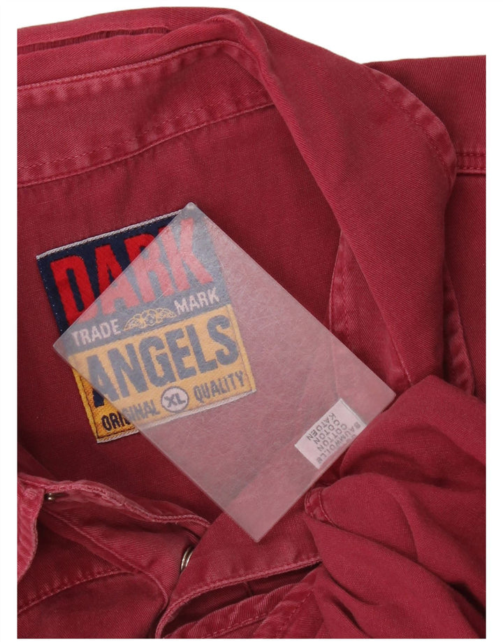 vintage Mens Western Shirt XL Bourgogne Coton