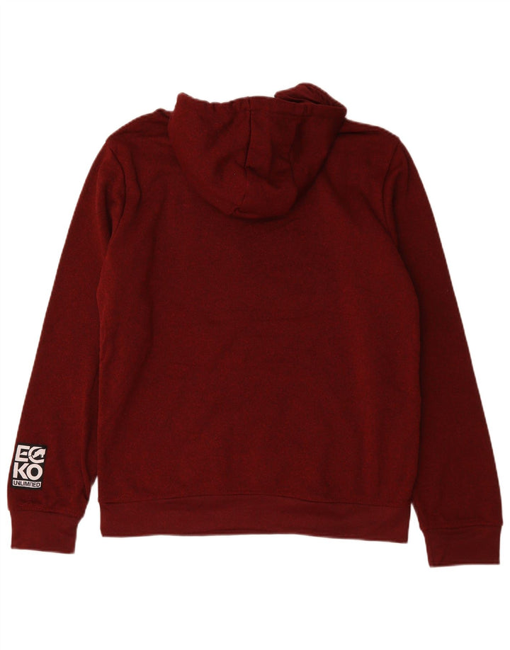 Ecko Unltd Pull à capuche graphique pour homme Petit polyester bordeaux