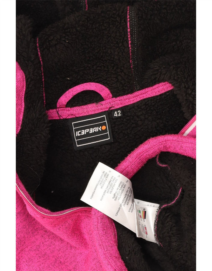 Icepeak Pull à capuche zippé pour femme IT 48 XL Rose Moucheté Polyester