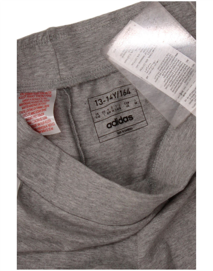 ADIDAS Leggings Fille 13-14 ans Gris Coton
