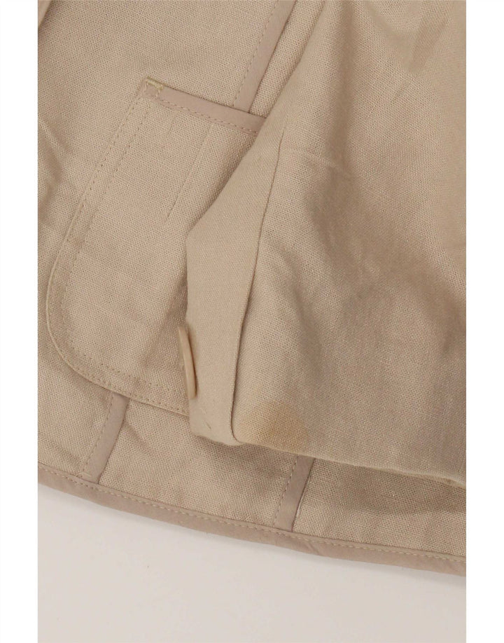 Marks & Spencer Veste blazer à 2 boutons pour femme UK 12 Lin beige moyen