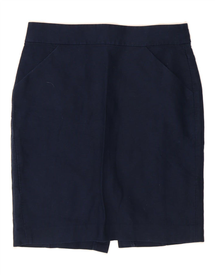 J. CREW Womens Pencil Skirt US 6 Medium W32  Navy Blue Cotton Vintage J. Crew and Second-Hand J. Crew from Messina Hembry 
