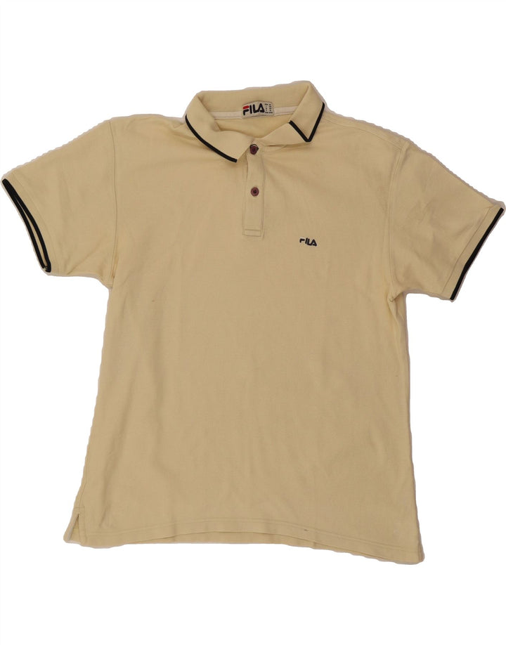 FILA Mens Polo Shirt Medium Beige Vintage Fila and Second-Hand Fila from Messina Hembry 