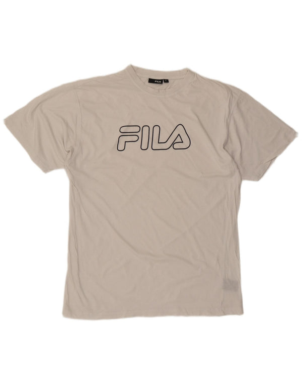 FILA T-Shirt Graphique Homme Top XL Blanc Coton