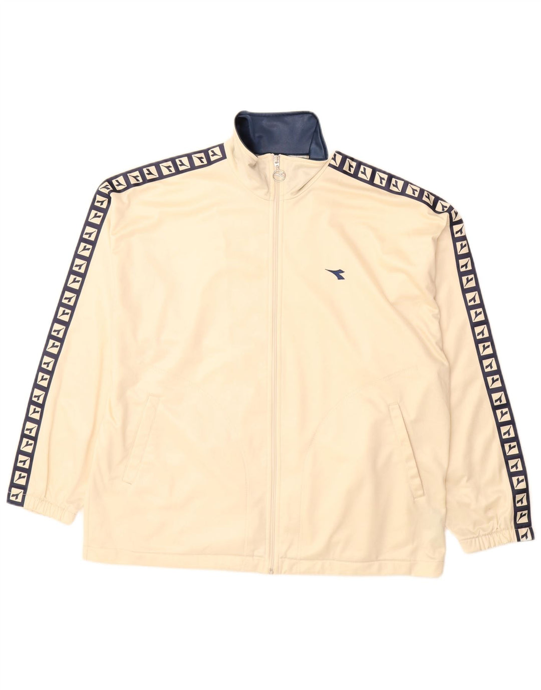 Diadora Veste de survêtement graphique surdimensionnée pour femme UK 14 Large Beige
