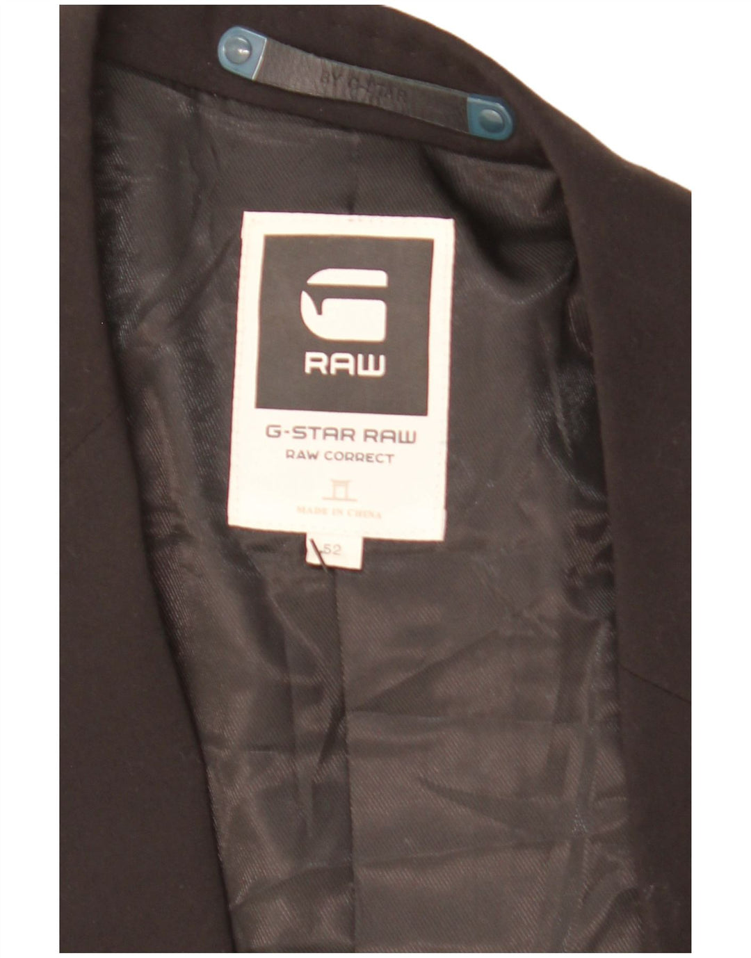 G-Star Veste blazer à 2 boutons pour homme IT 52 XL Noir Polyester