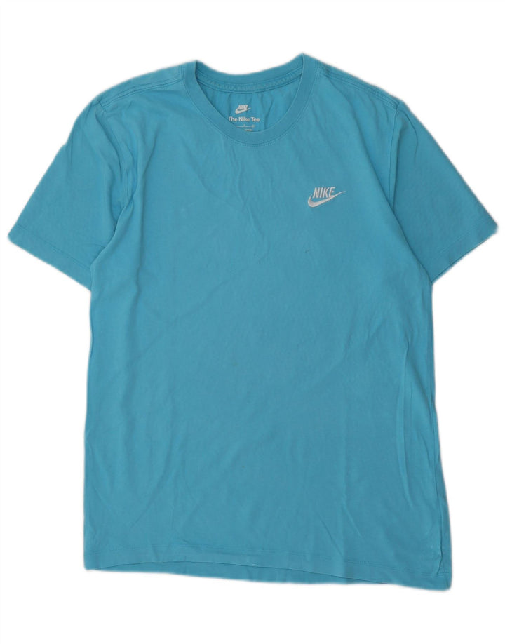 NIKE T-Shirt Femme Top UK 10 Petit Bleu Coton