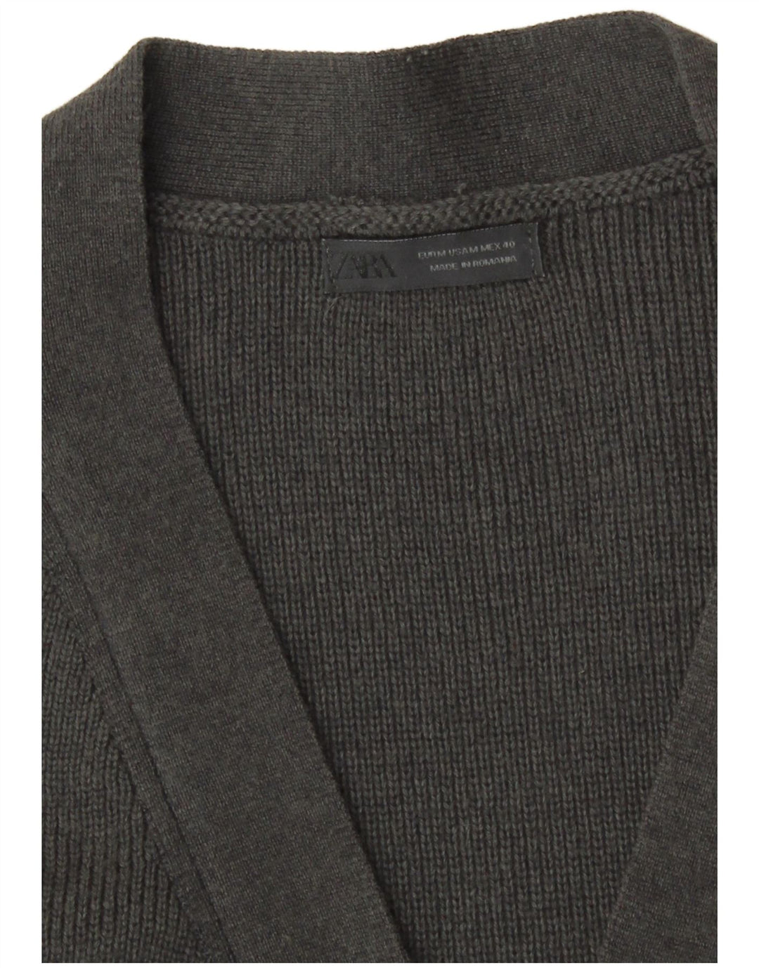 Zara Cardigan entièrement zippé pour homme en coton gris moyen