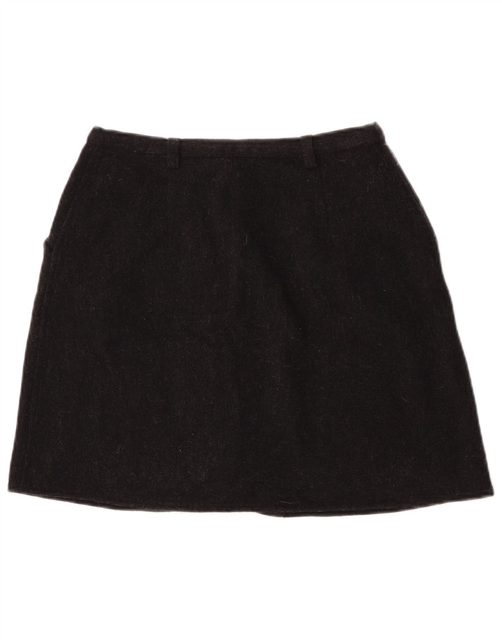 Armani Jeans Mini jupe femme UK 14 Medium W27 laine noire