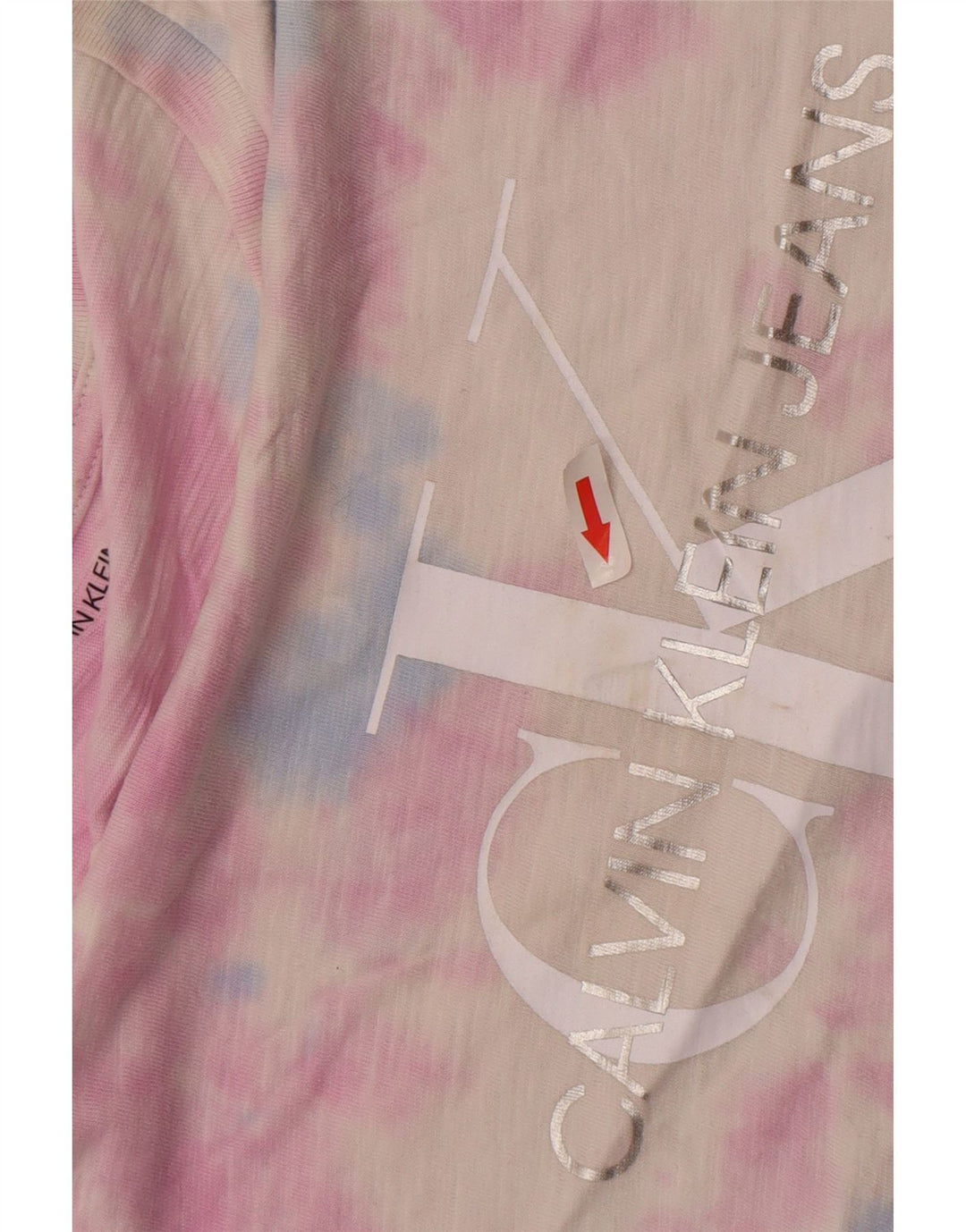 Calvin Klein Jeans T-shirt graphique surdimensionné pour femme UK 14 Rose moyen