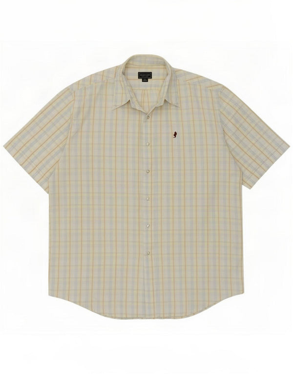 Marlboro Classics Chemise à manches courtes pour hommes 3XL Carreaux jaunes