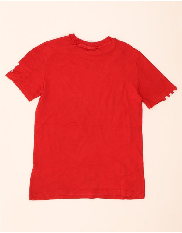 Adidas Womens Graphic T-Shirt Top UK 6 XS Rouge Coton
