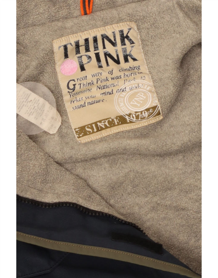 Think Pink Veste Parka à Capuche Femme UK 14 Moyen Bleu Marine Coton