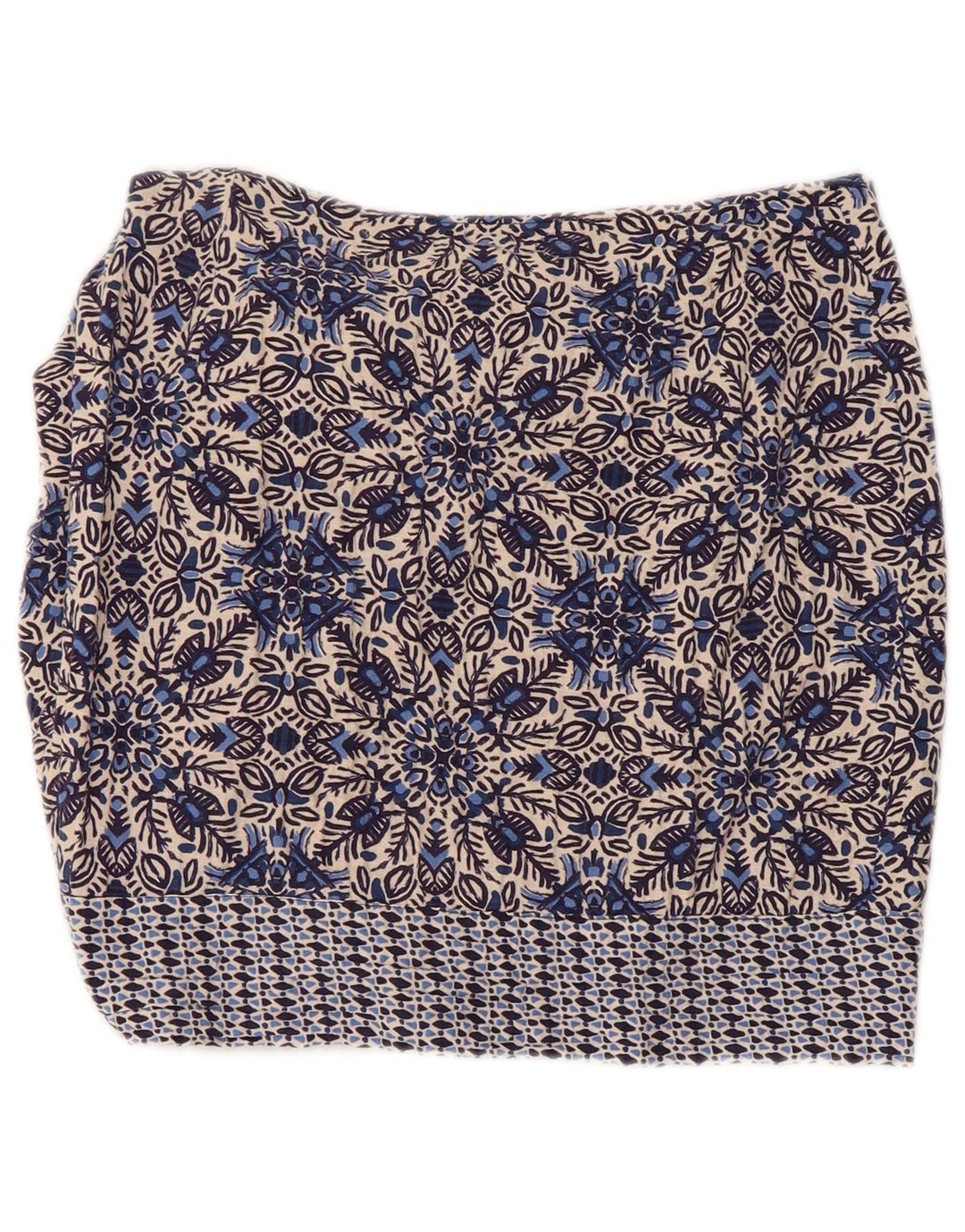 Zara Femme Jupe Portefeuille Petite W26 Coton Floral Bleu