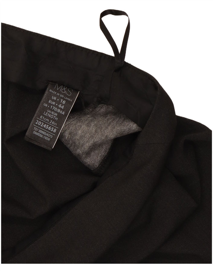 Marks & Spencer Jupe crayon pour femme UK 16 Large W34 Gris Polyester