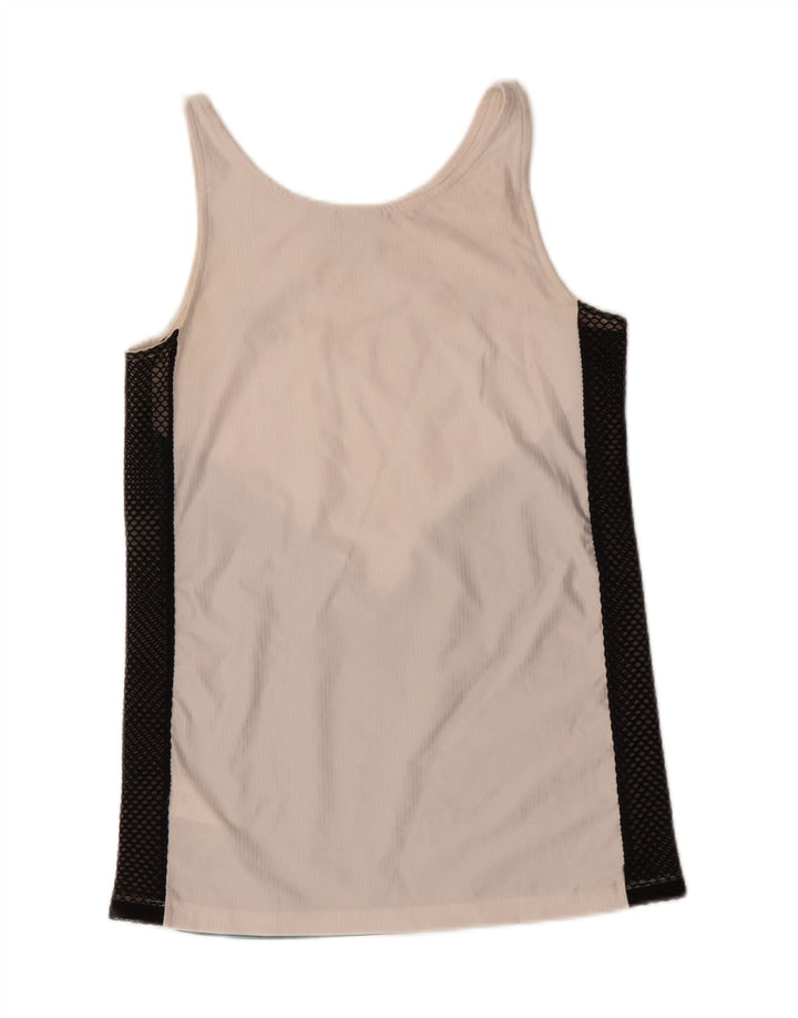 ADIDAS Womens Vest Top UK 10 Small White Colourblock Polyester Vintage Adidas and Second-Hand Adidas from Messina Hembry 