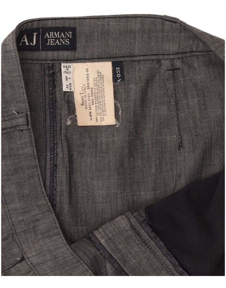 Armani Femme Jupe Droite IT 46 Large W32 Gris Coton
