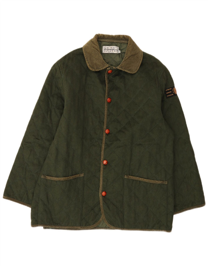 St. Germain Veste matelassée IT 52 XL Kaki Colourblock Laine