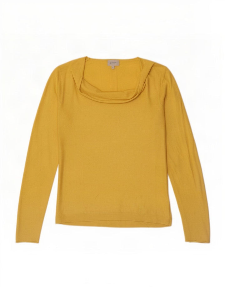 Jigsaw Femme Top Manches Longues UK 10 Petit Jaune Polyamide