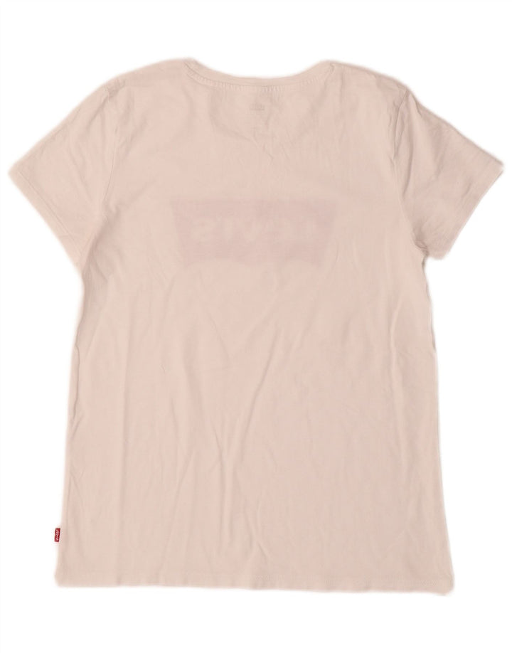 Levi's T-Shirt Graphique Femme UK 10 Small Blanc