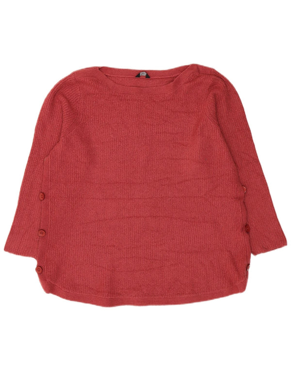 M&Co Pull à manches 3/4 et col bateau pour femme UK 20 2XL Rouge Acrylique