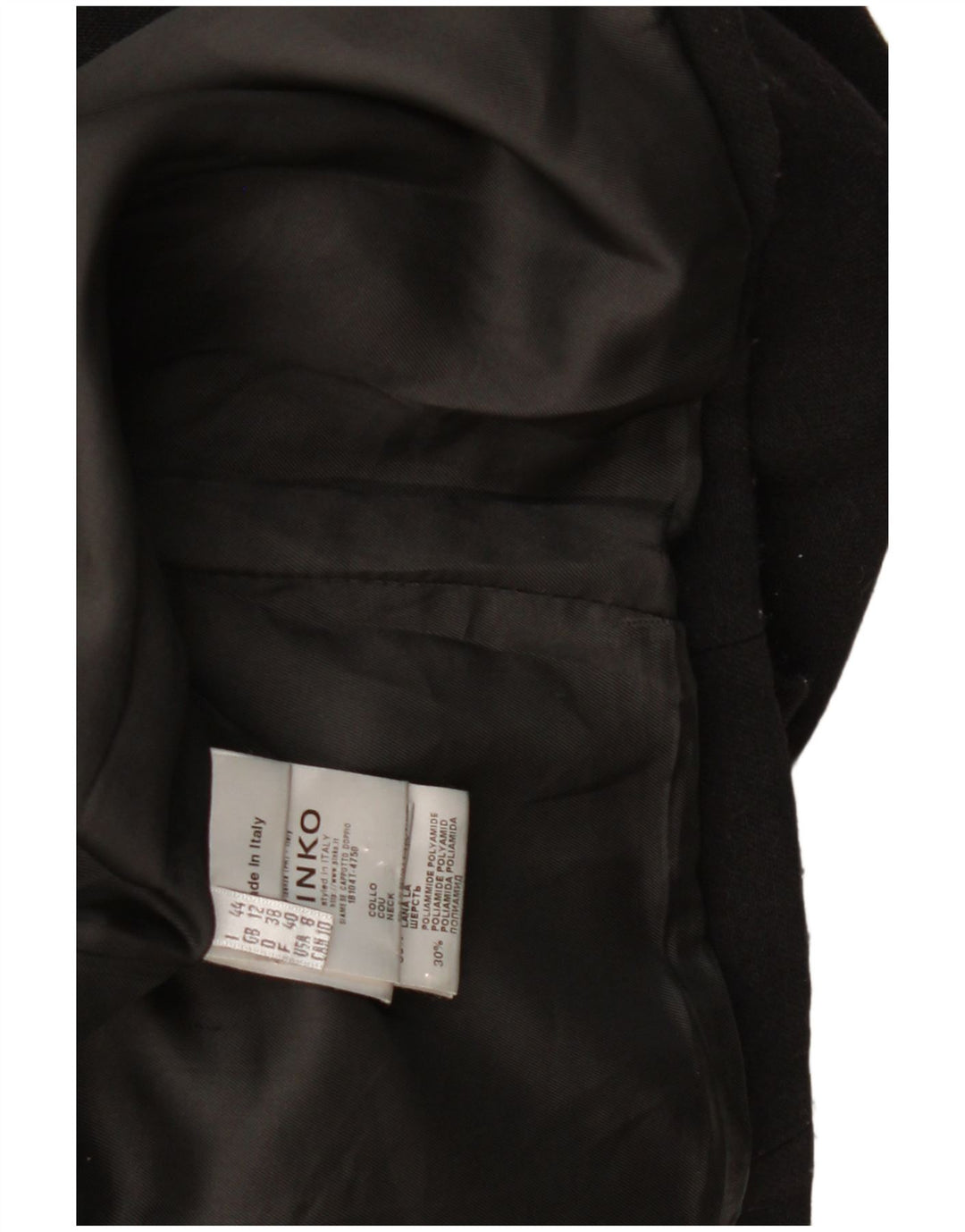 Pinko Manteau Femme UK 12 Laine Noir Moyen