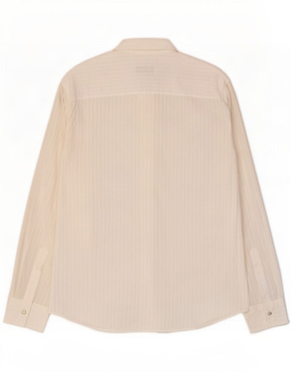 Armani Jeans Chemise Homme XL Coton Rayé Blanc
