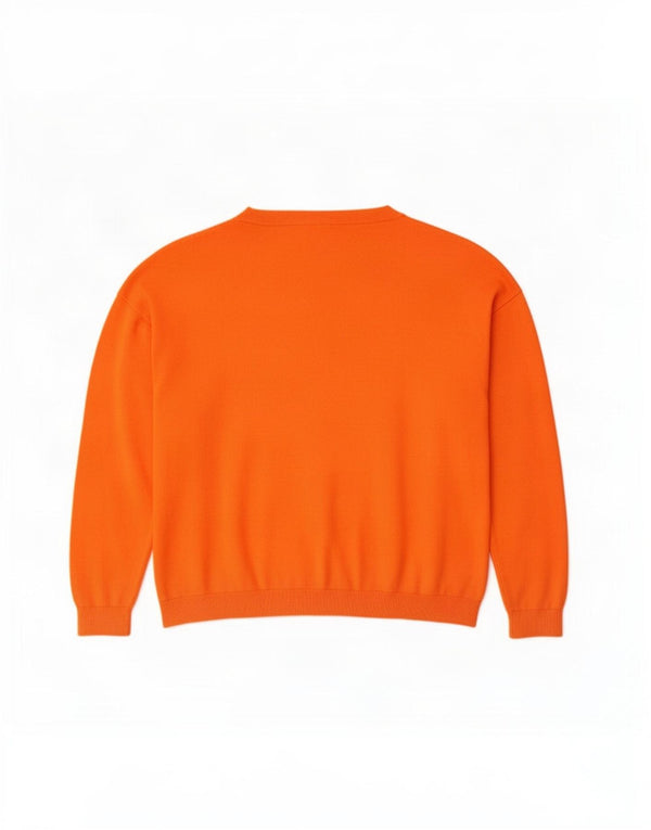 Benetton Pull surdimensionné à col bateau pour femme UK 18 XL Orange