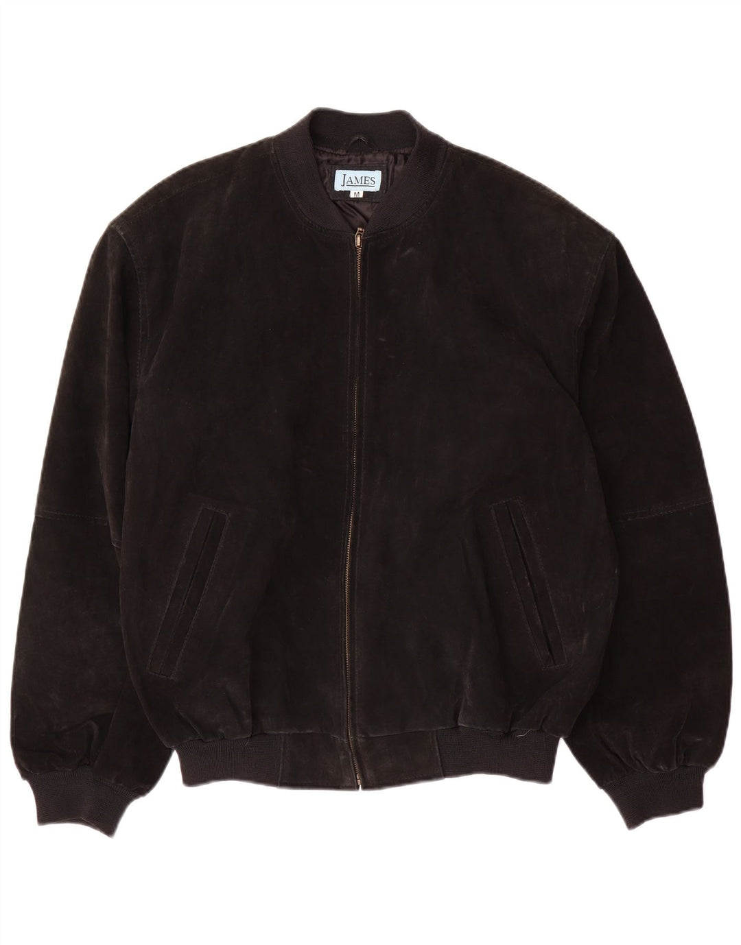 VINTAGE Veste bomber en daim homme UK 38 Cuir noir moyen
