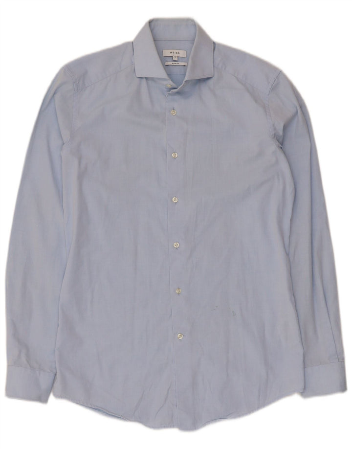 Reiss Chemise Slim Fit Petit Bleu Coton Homme
