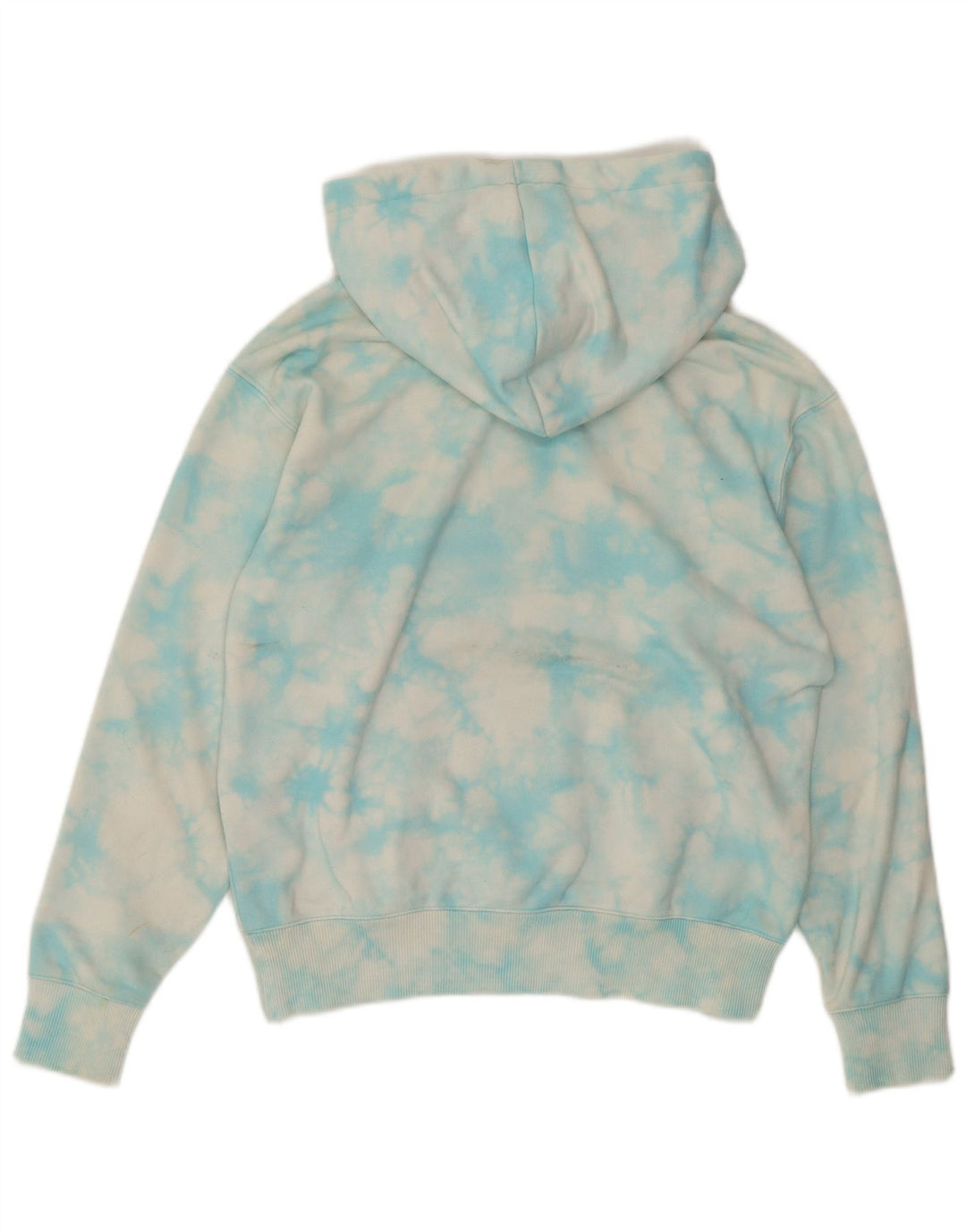 CHAMPION Pull à capuche surdimensionné pour femme UK 10 Petit Bleu Tie Dye Coton