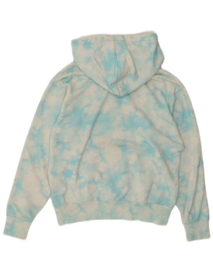 CHAMPION Pull à capuche surdimensionné pour femme UK 10 Petit Bleu Tie Dye Coton
