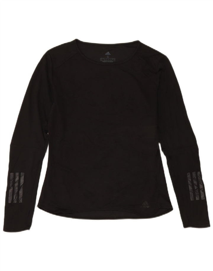 Adidas Femmes Climacool Top Manches Longues UK 8/10 Petit Noir Polyester