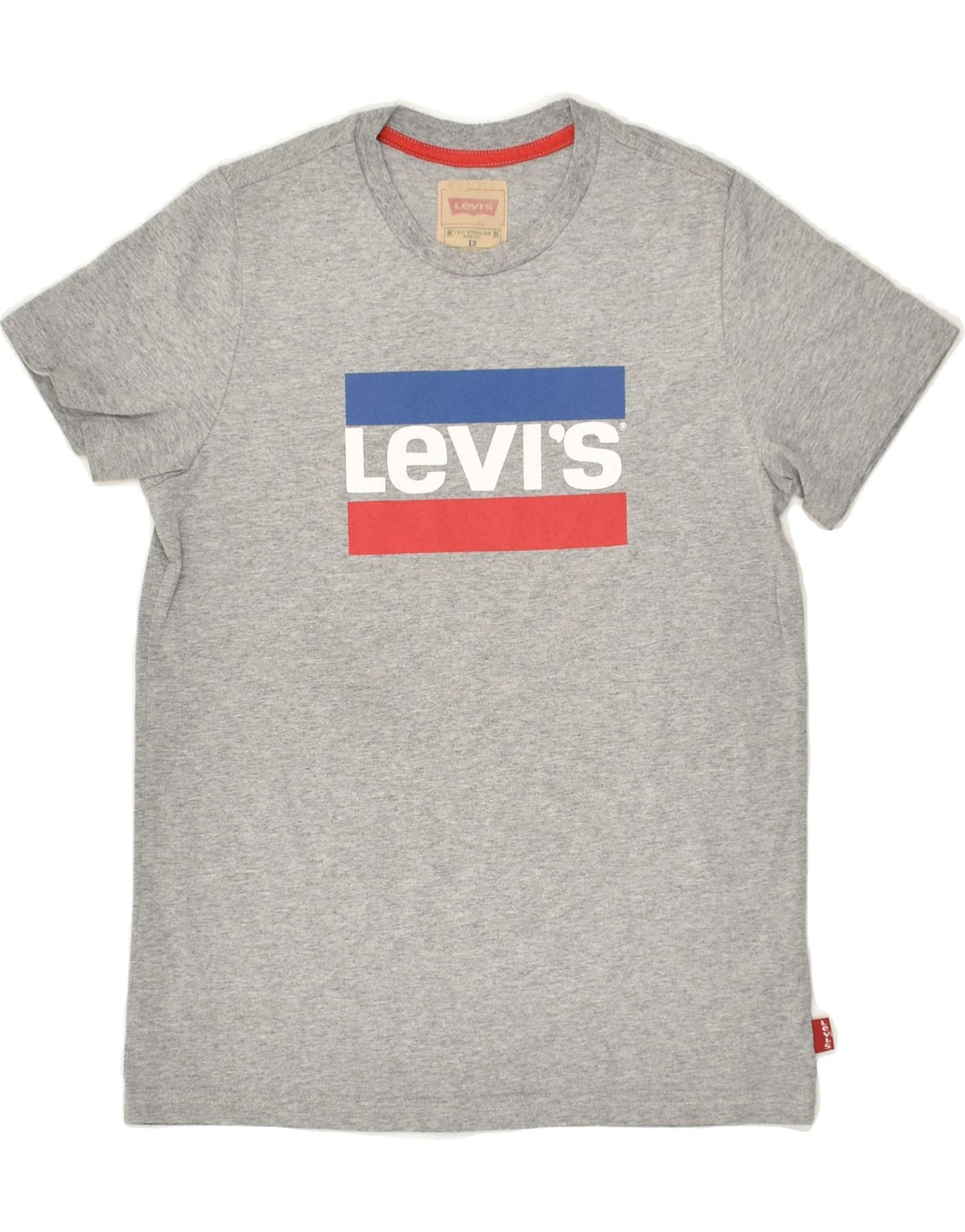 LEVI'S Boys Graphic T-Shirt Top 11-12 Years Grey Polyester | Vintage Levi's | Thrift | Second-Hand Levi's | Used Clothing | Messina Hembry 