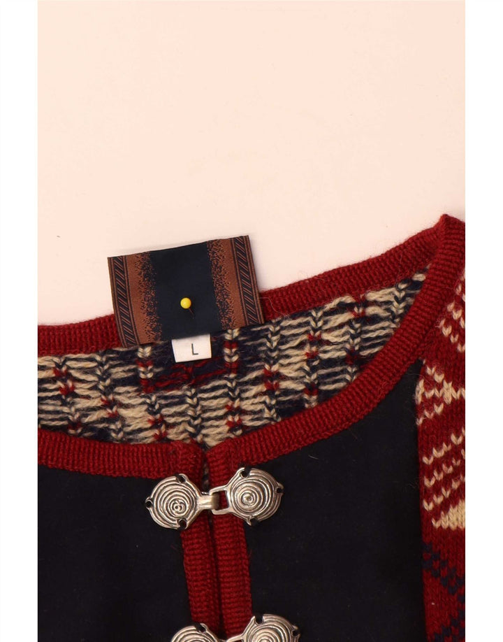 Sondre Pull à col rond pour homme en laine Fair Isle rouge