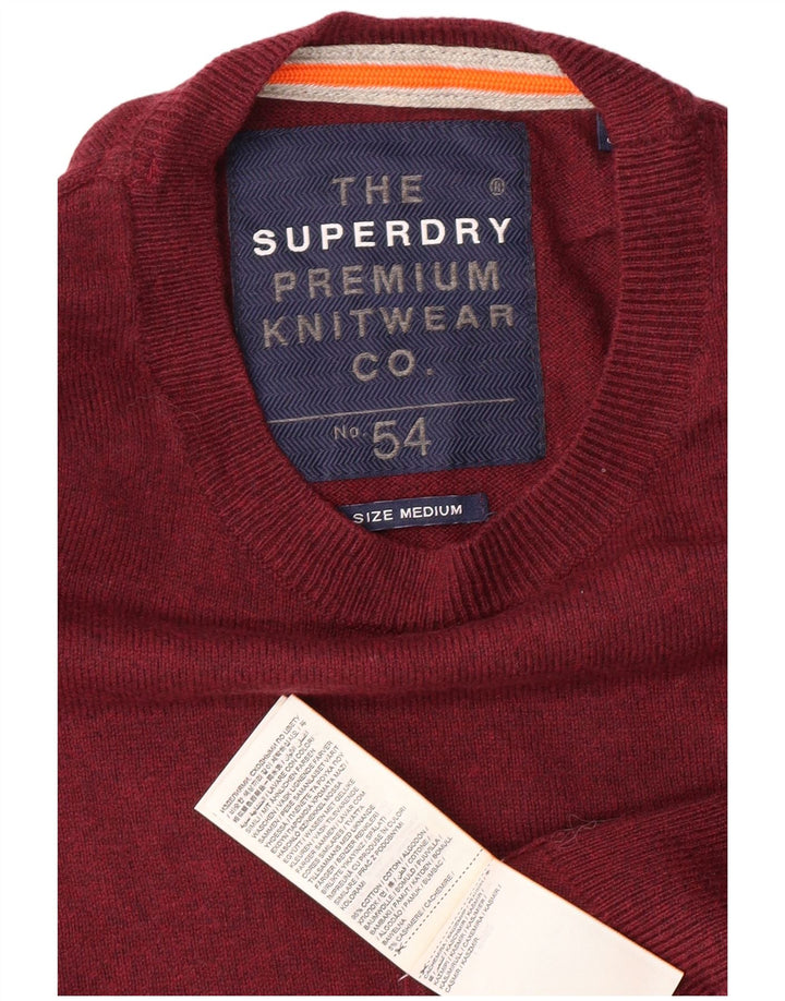 SUPERDRY Pull à col rond pour homme en coton marron moyen
